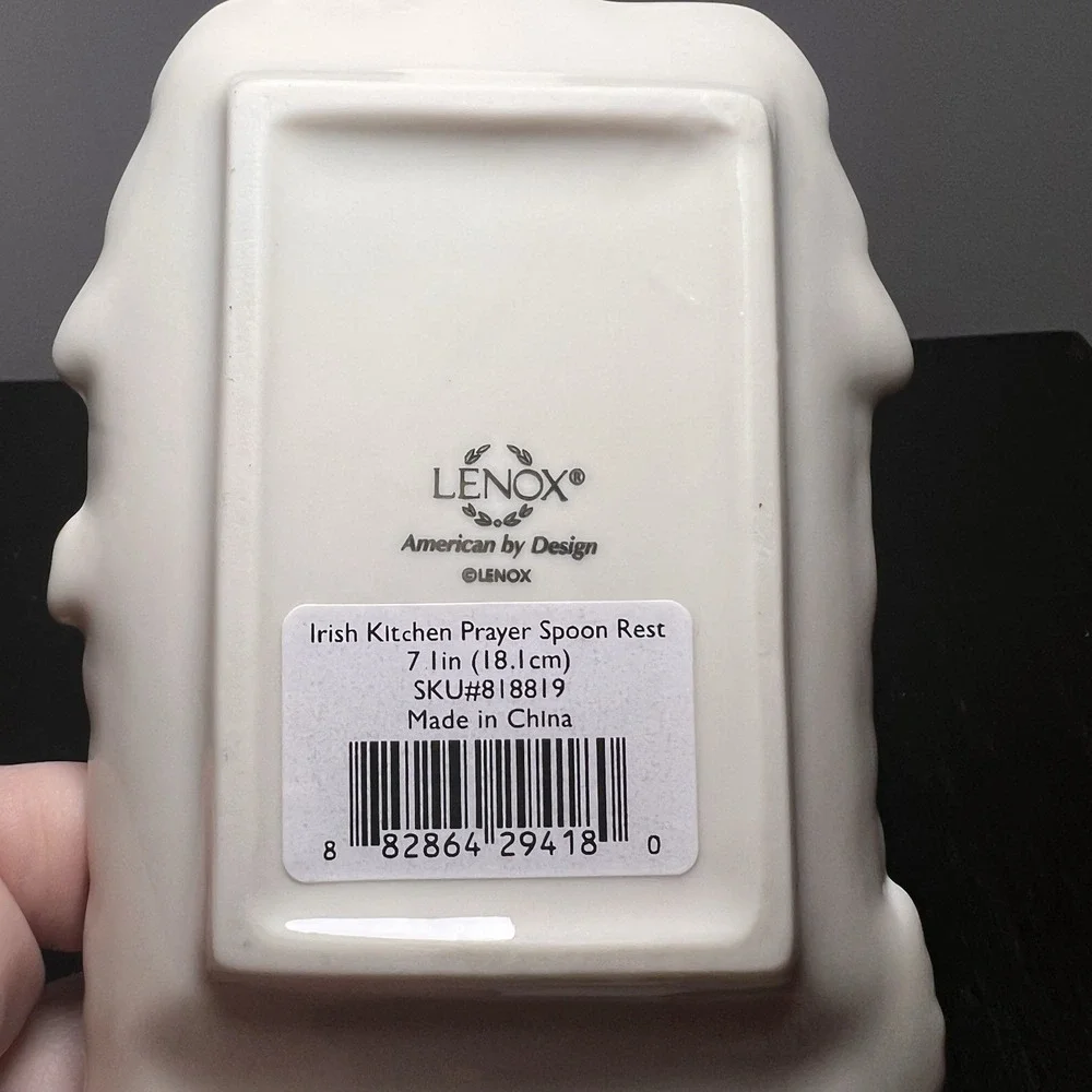 Lenox Irish Kitchen Prayer Spoon Rest 818819 Porcelain Cottage Ireland Decor