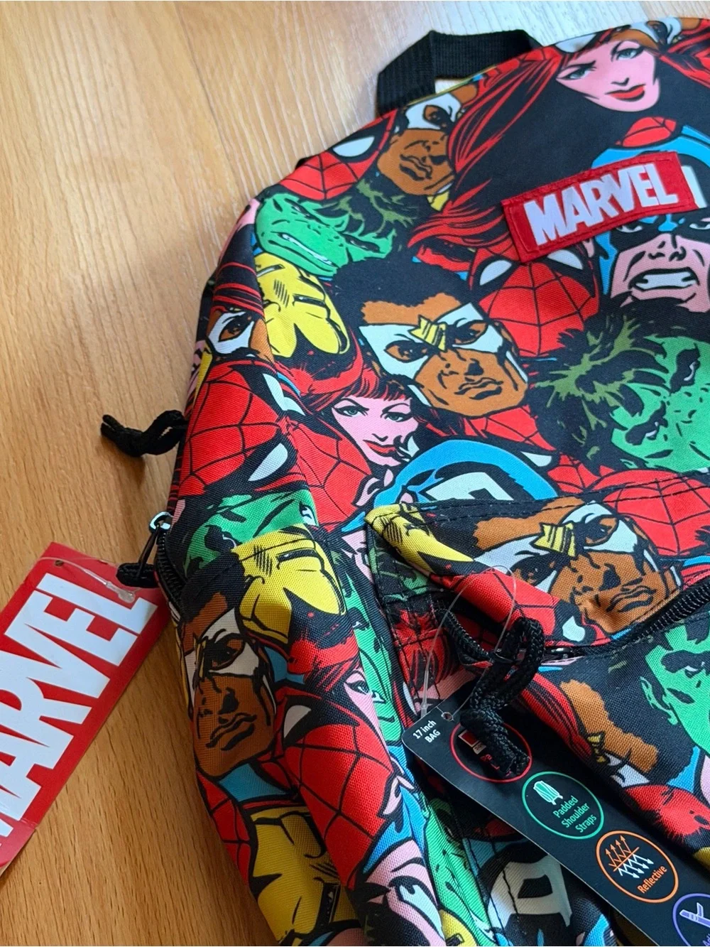 Marvel Avengers 17-inch All-Over Super Hero Printed Backpack.