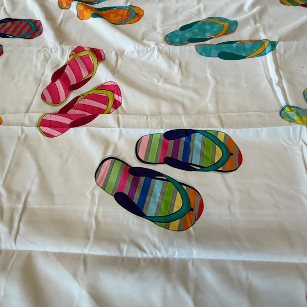 Flip Flop Duvet Cover Set Twin 2 Pillowcases Beach House Coastal Dorm Bedding