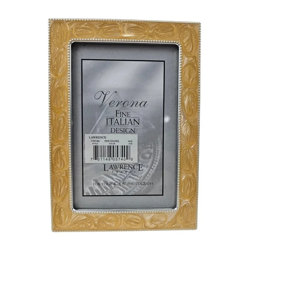 Lawrence‎ Frames Verona Fine Italian Design Pink Enamel 4x6 Picture Frame