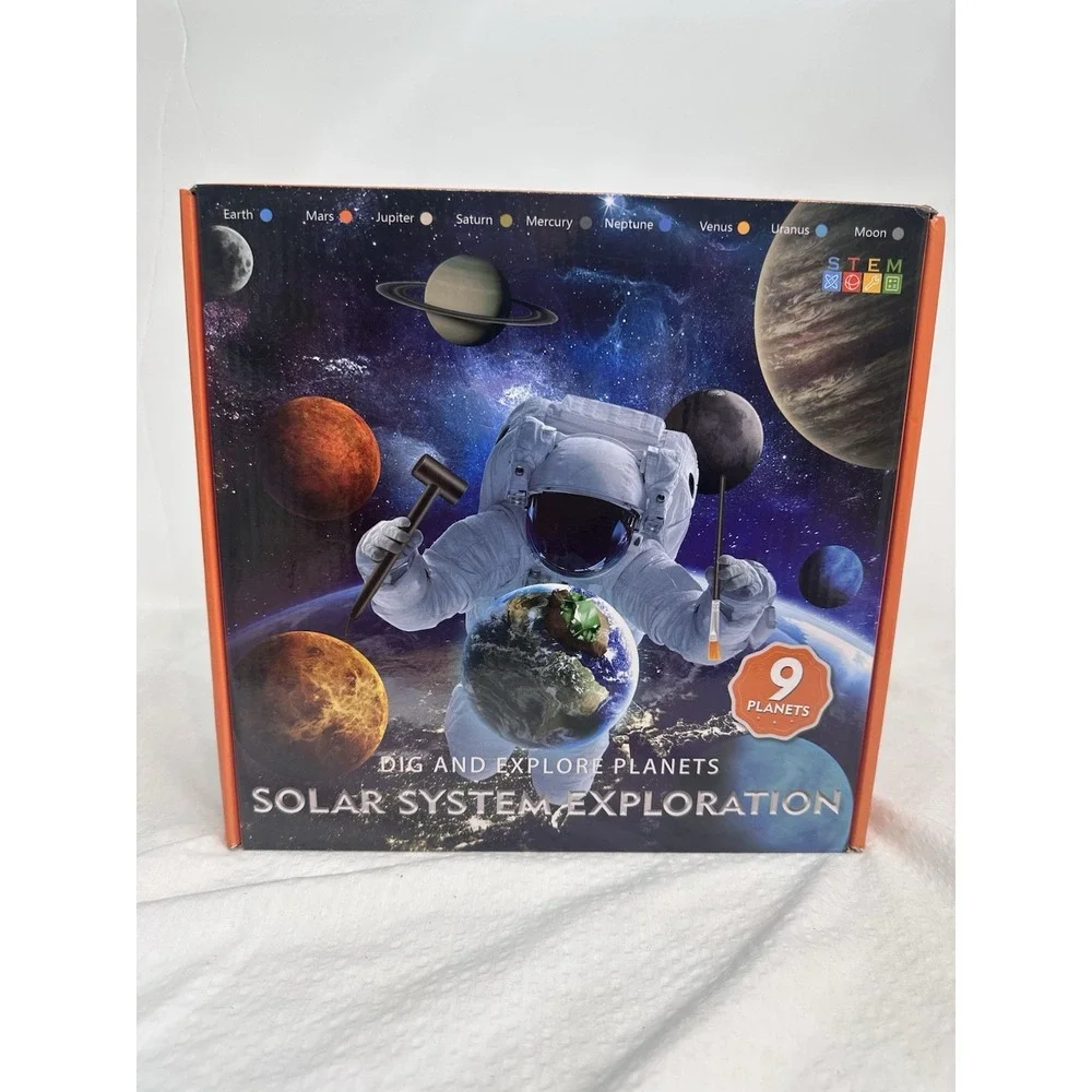 Gemstone Dig Kit, Dig up 72 Jewel Treasures from 9 Solar System Planets STEM New