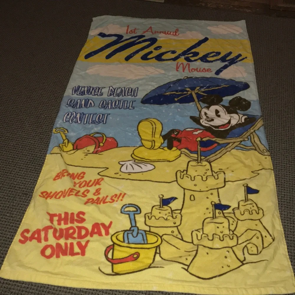 Disney Mickey Beach Towel in Blue, Yellow,‎ Red & Black