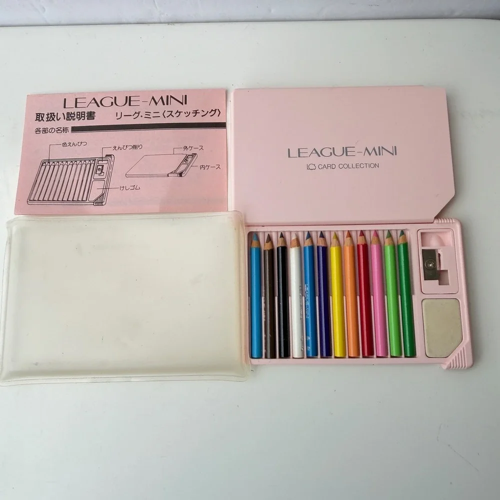 Vintage League-Mini Card Collection Sketching Set 12 Pencils Sharpener Eraser B-
