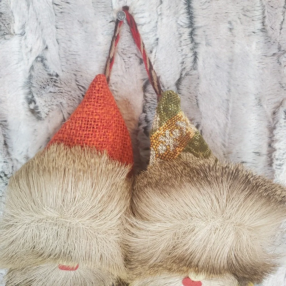 Kitschy Folk Art Two Bearded Men On A Branch Log Natural‎ Materials Wall Hanging