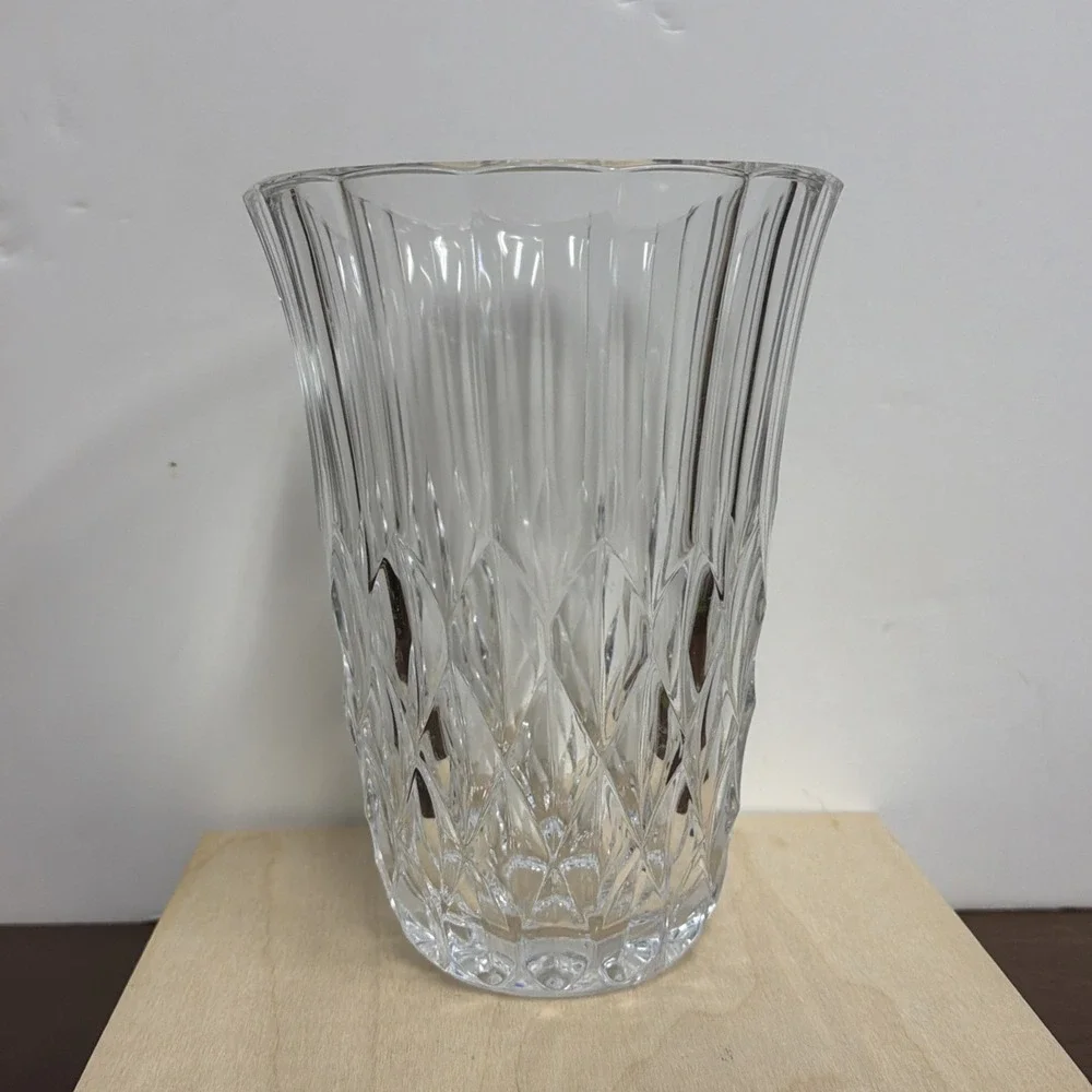 VINTAGE CUT GLASS VASE~VAL ST.‎ LAMBERT~DIAMOND PATTERN~8
