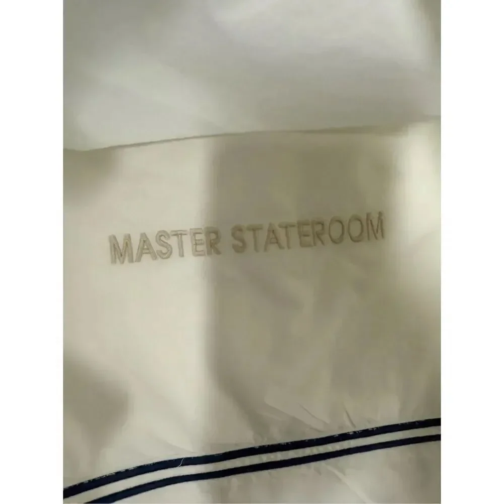 Mastro Raphael Cotton Pillowcase Blue Trim Made in Italy Size 21” X 35” See Note