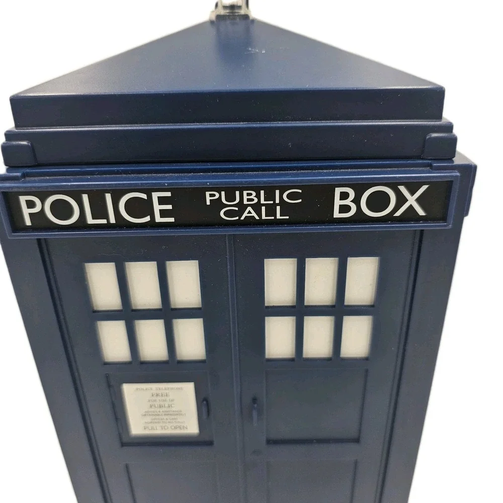 Doctor Who Tardis Cookie Jar 2004 Plastic Police Box BBC Collectible Not Tested