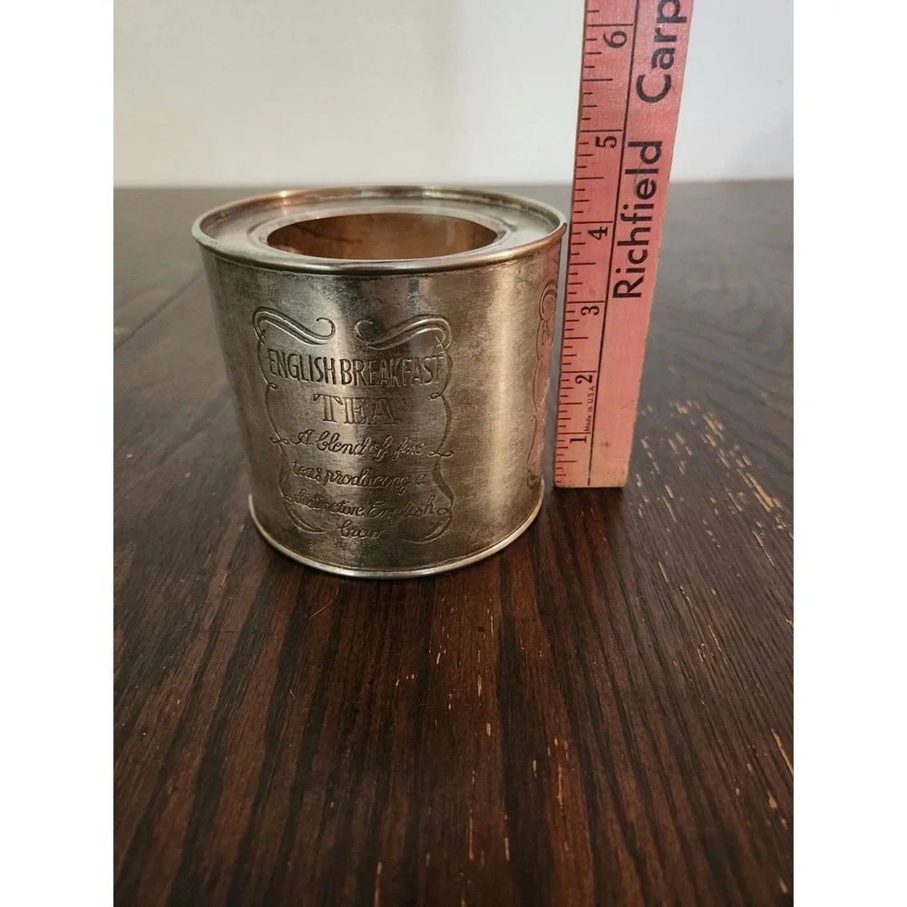 Vintage English Breakfast Tea Metal Canister Decorative Kitchen Storage Jar Farm