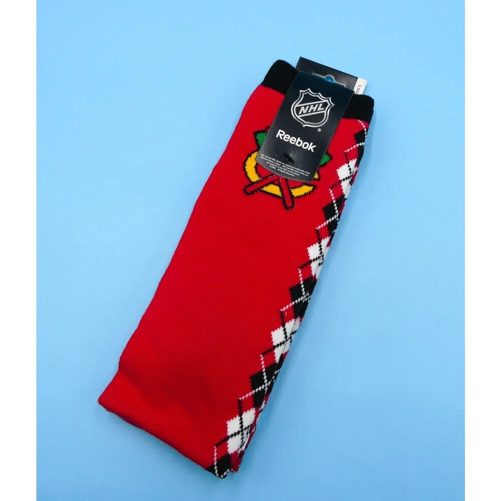 Chicago Blackhawks Crew Socks Womens One Size‎ Reebok Red Hockey NHL Mid Y2K Gym