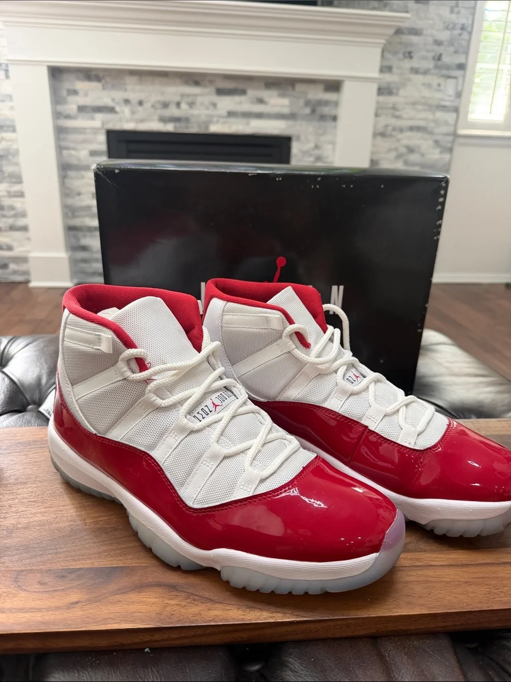 Jordan Retro 11 Men's High Top Sneakers - White & Red
