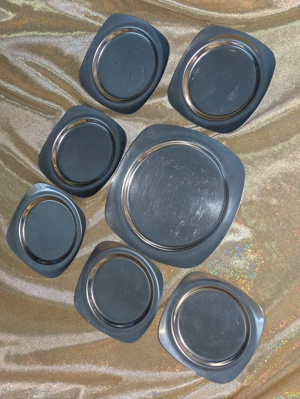 WMF Stainless Steel 6 Coaster & Wine Holder Set. Excellent Condition