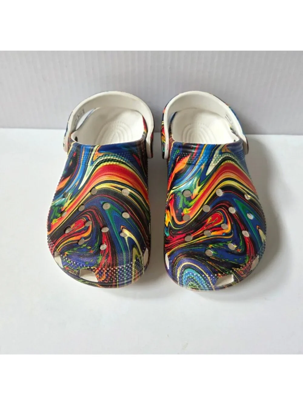 Crocs Shoes J 4 Marbled Tie Dye Out Of This World Rainbow Swirl Comfort Clogs