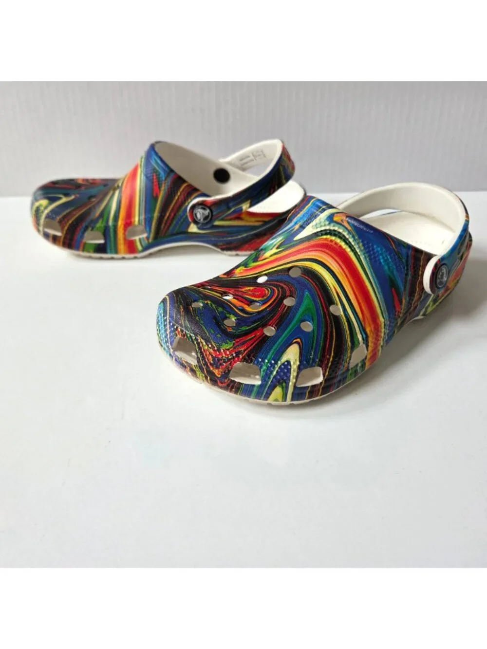Crocs Shoes J 4 Marbled Tie Dye Out Of This World Rainbow Swirl Comfort Clogs