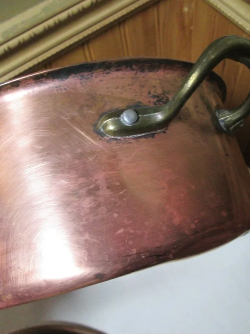Vtg copper md/ France 4 pc Pots pans De-la Cuisine Dutch oven lid 2 qt pan n lid