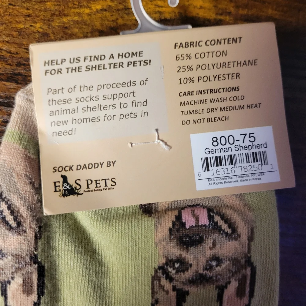 Sock Daddy unisex socks German shepherd dog-green/tan