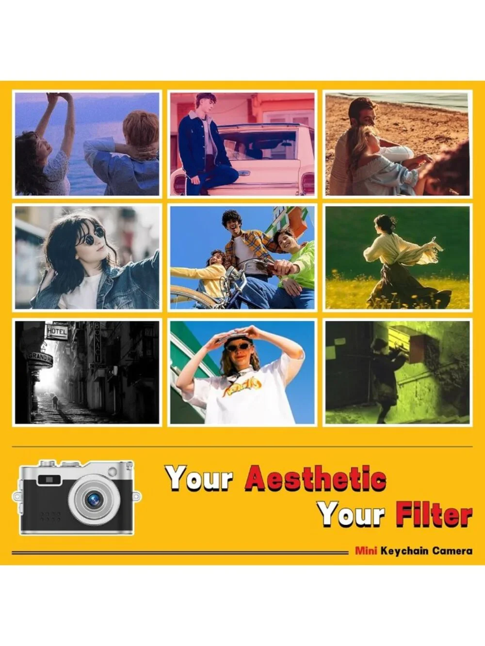 Retro Mini Keychain Camera, Y2K Aesthetic Digital Vlogging Camera, Pocket-Sized