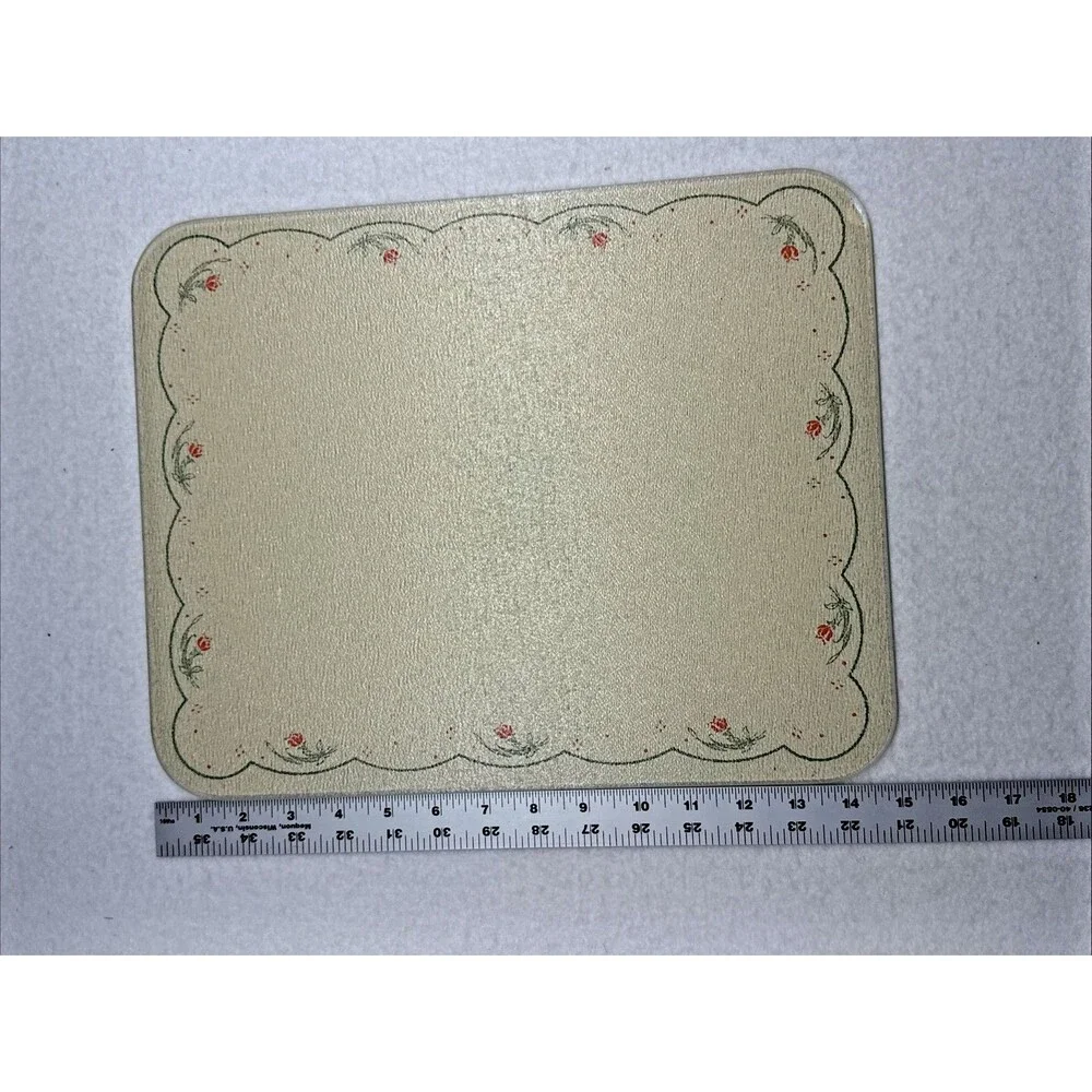 Corning Calico Rose C-15-73 Counter Saver Glass Cutting Board 12x15 Vintage 80s