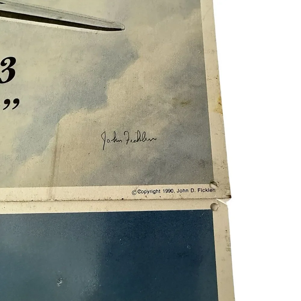 2 Vintage Douglas DC-3 Delta Eastern Airlines Metal Sign Set John Ficklen 1990