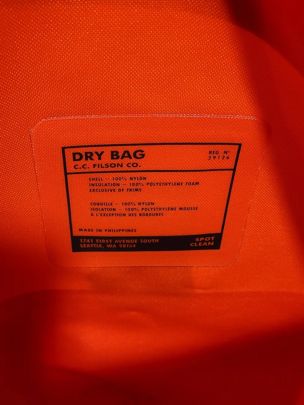 Filson dry backpack