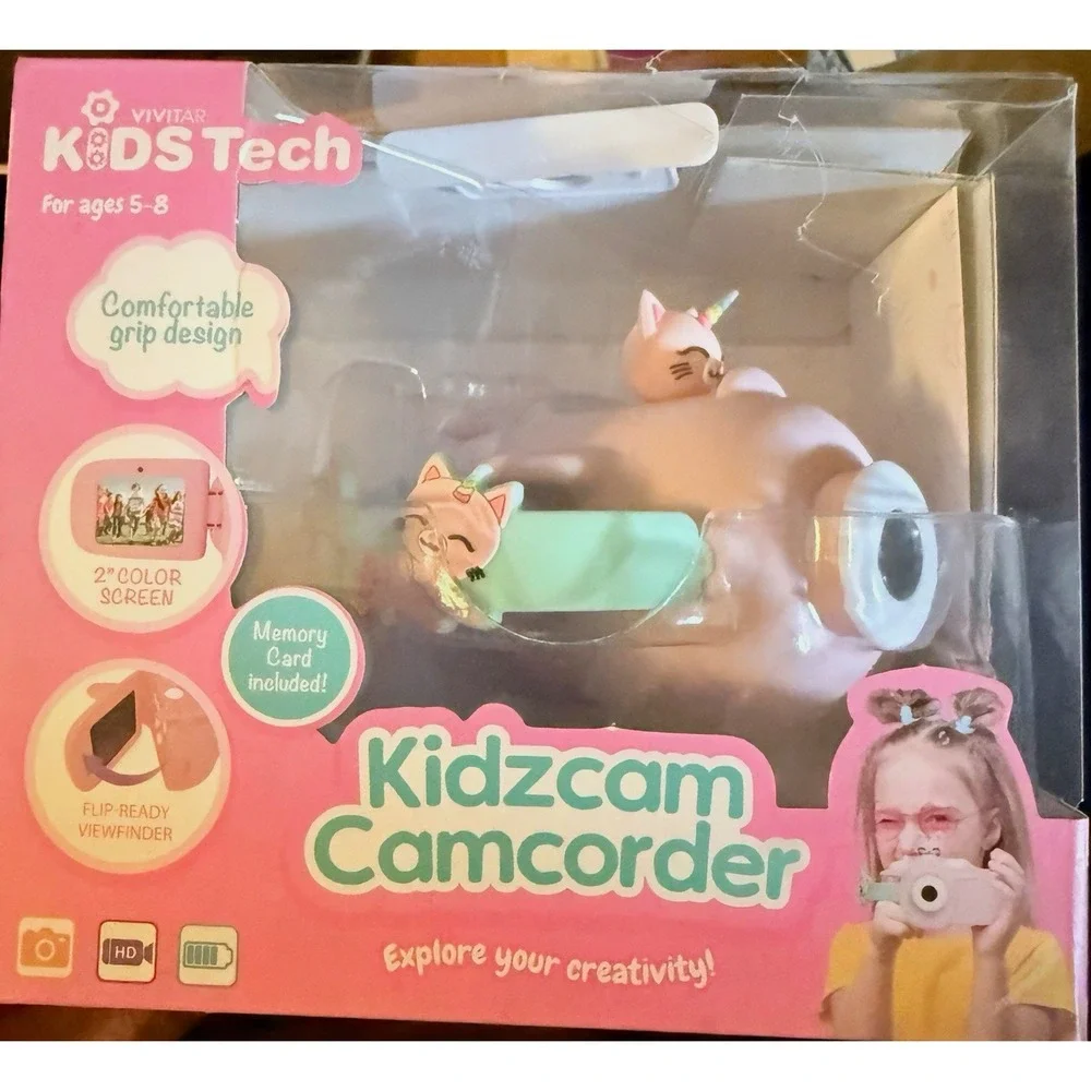 Vivitar KIDS Tech Kidzcam Handheld Camcorder HD 2in LCD‎ MicroSD USB Pink