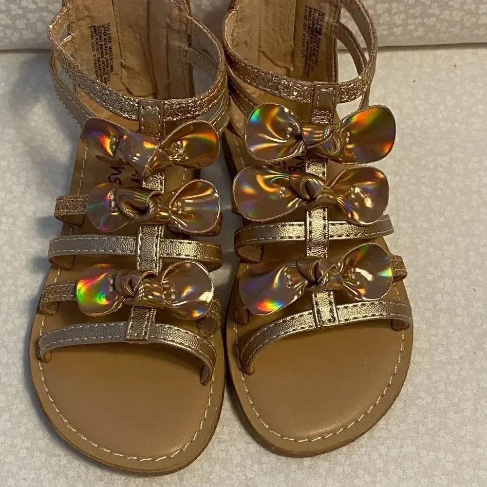 Jumping Beans Girls Enchanted Bow Gladiator Sandals - Rose Gold