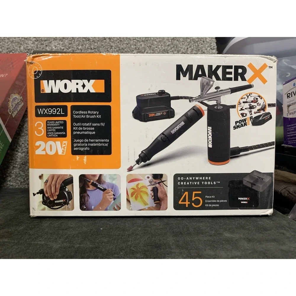 WX988L WORX 20V 2 PC MAKERX Combo: Rotary Tool‎ + Wood/Metal Crafter