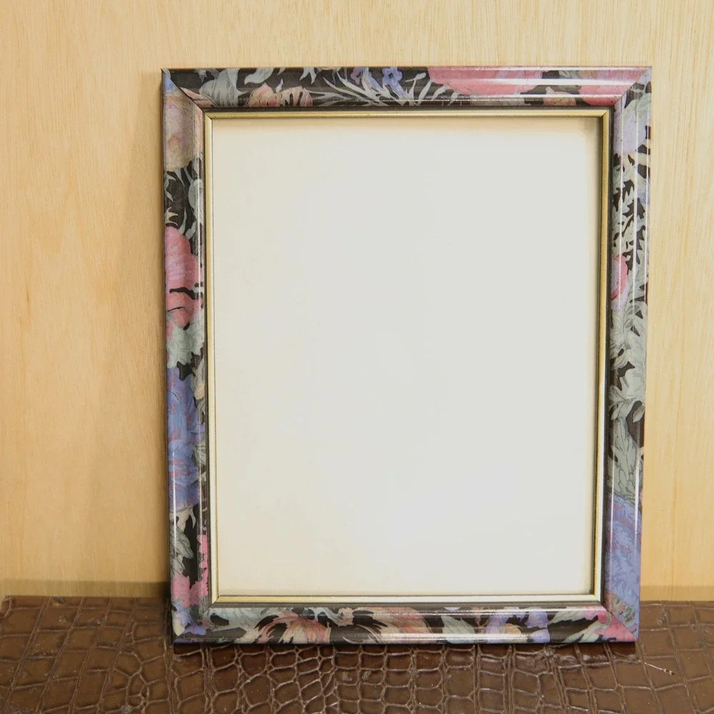 Vintage Floral Photo Frame 8x10 Pink Purple Botanical Wall Decor 11.5x13.5