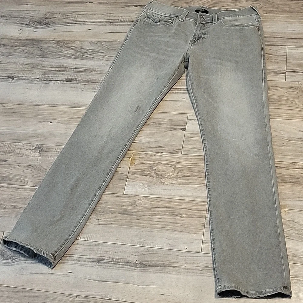 True Religion‎ Ricky Jeans Mens 32x33 Gray Relaxed Straight Denim Flap Pockets