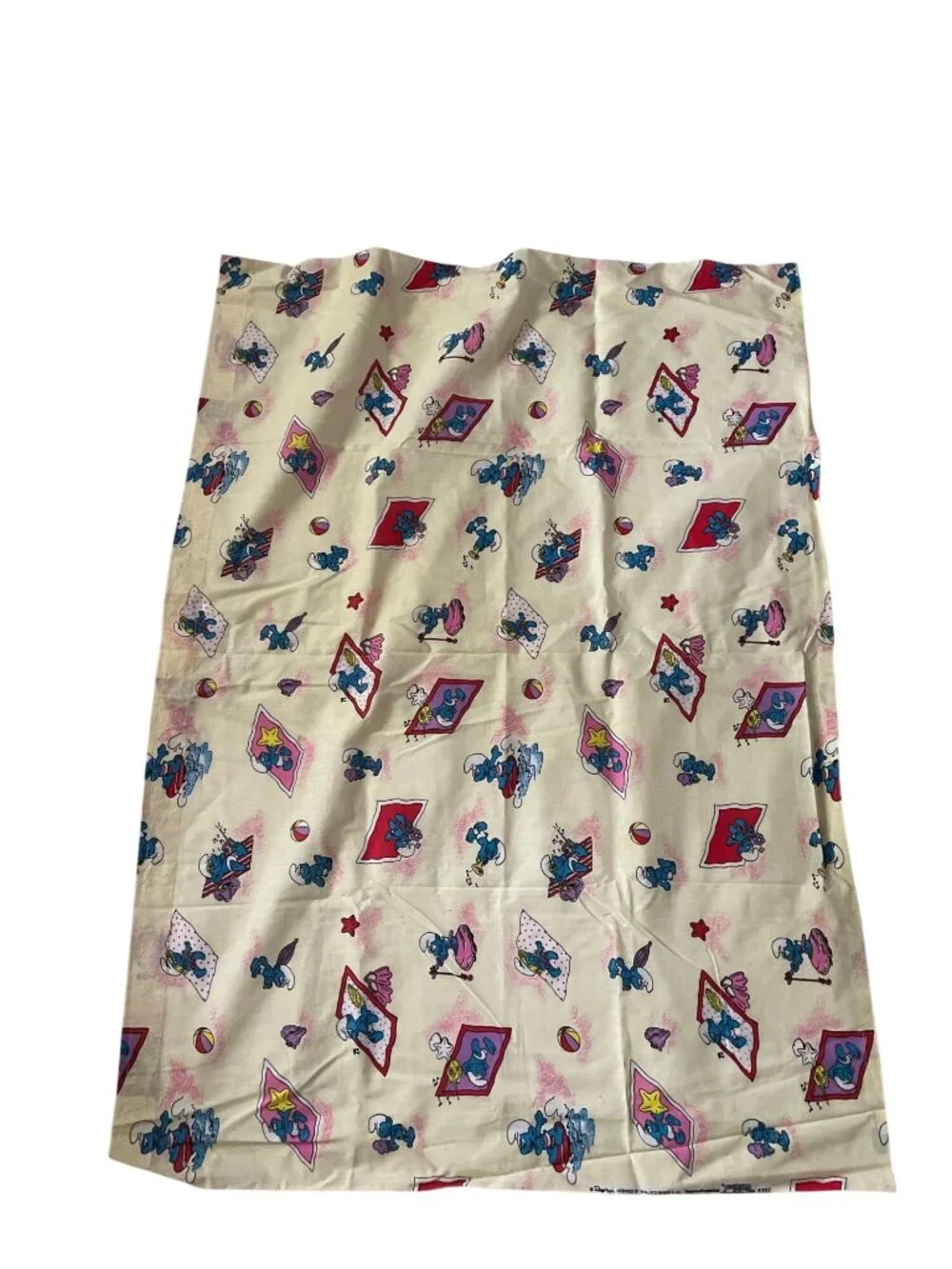 Vintage 1981 Smurfs Curtain Set By Wallace Berrie 45
