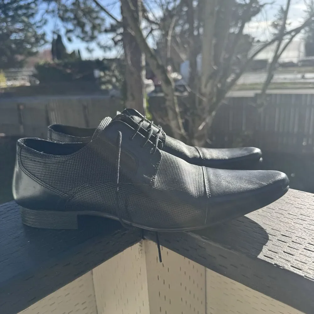 Asos Mens Leather Oxford‎ Shoes Black Pointed Toe Size 12 Sung Jinwoo Cosplay