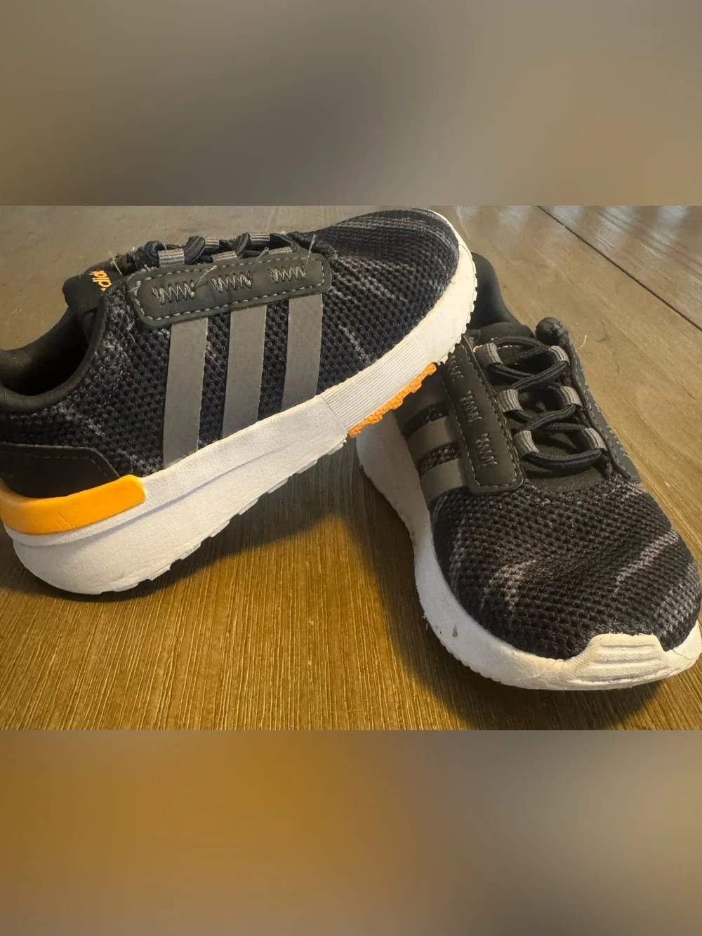 Adidas racer TR21 toddler Black and Gray Athletic Sneakers size 6.5K.