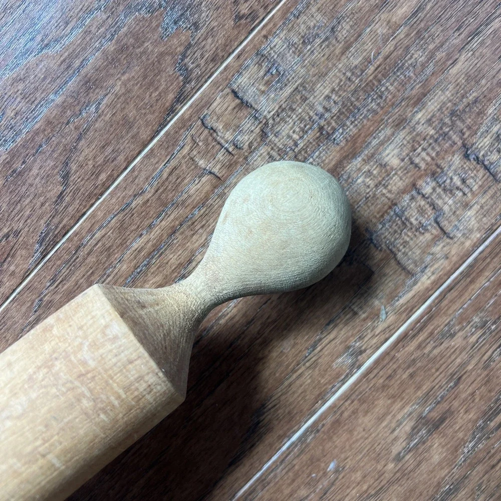 Vintage Wooden Pestle Masher Solid Hard Wood Kitchen Utensil