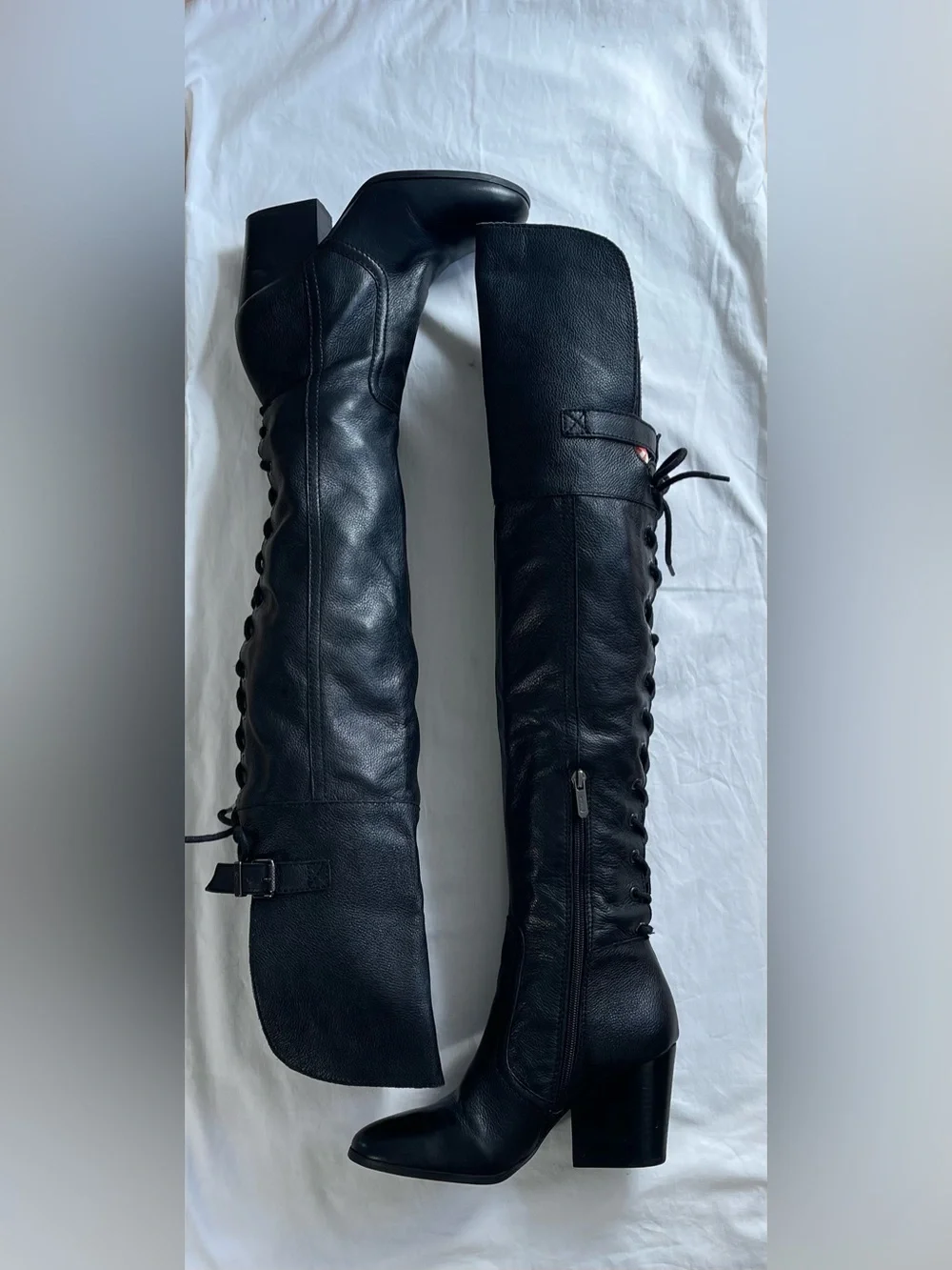 Black Over-the-Knee Women’s Leather lace up Boots Circus by Sam Edelman
