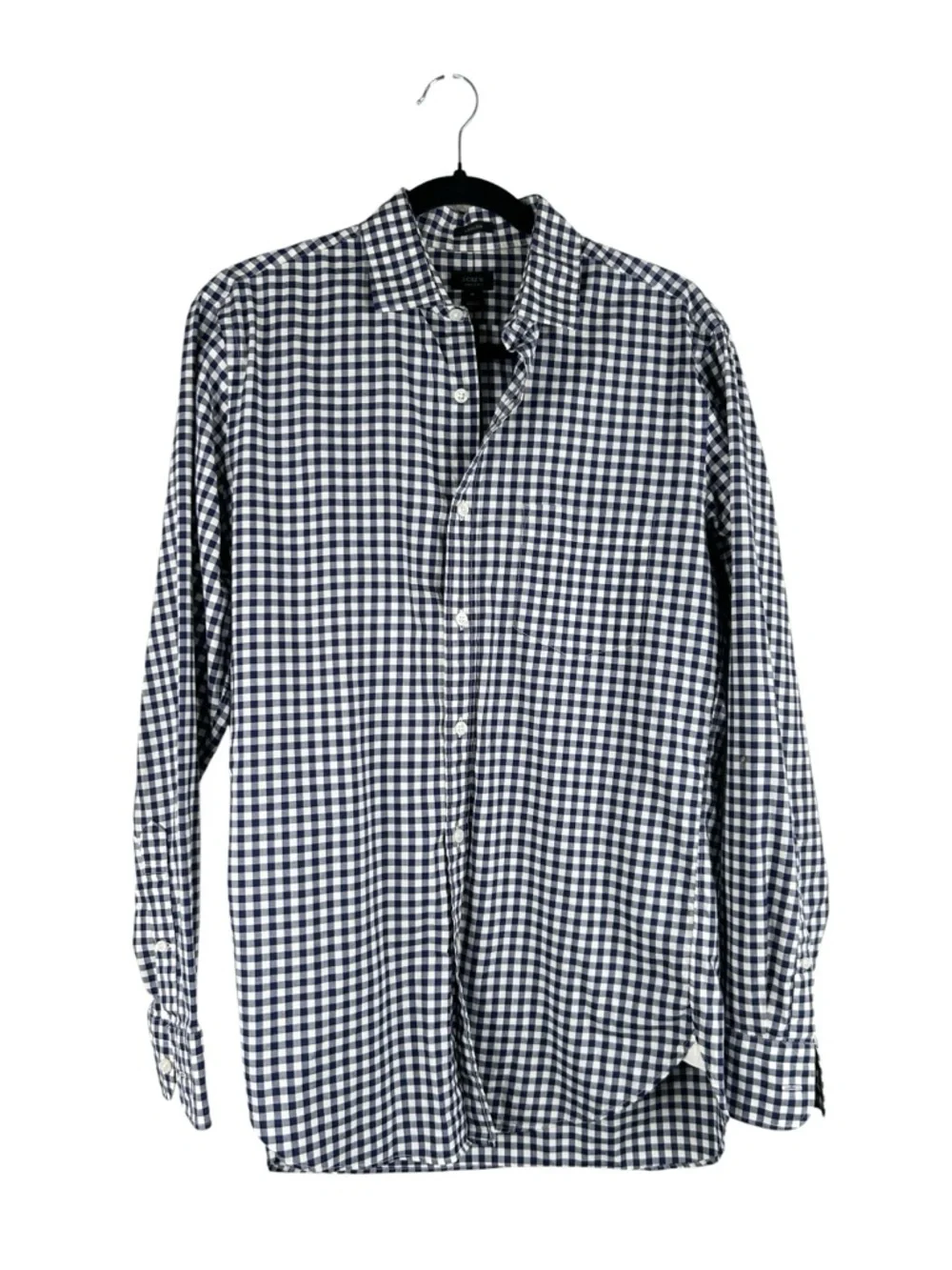 J. Crew Men's Ludlow‎ Blue & White Check Long Sleeve Classic Button Down Shirt