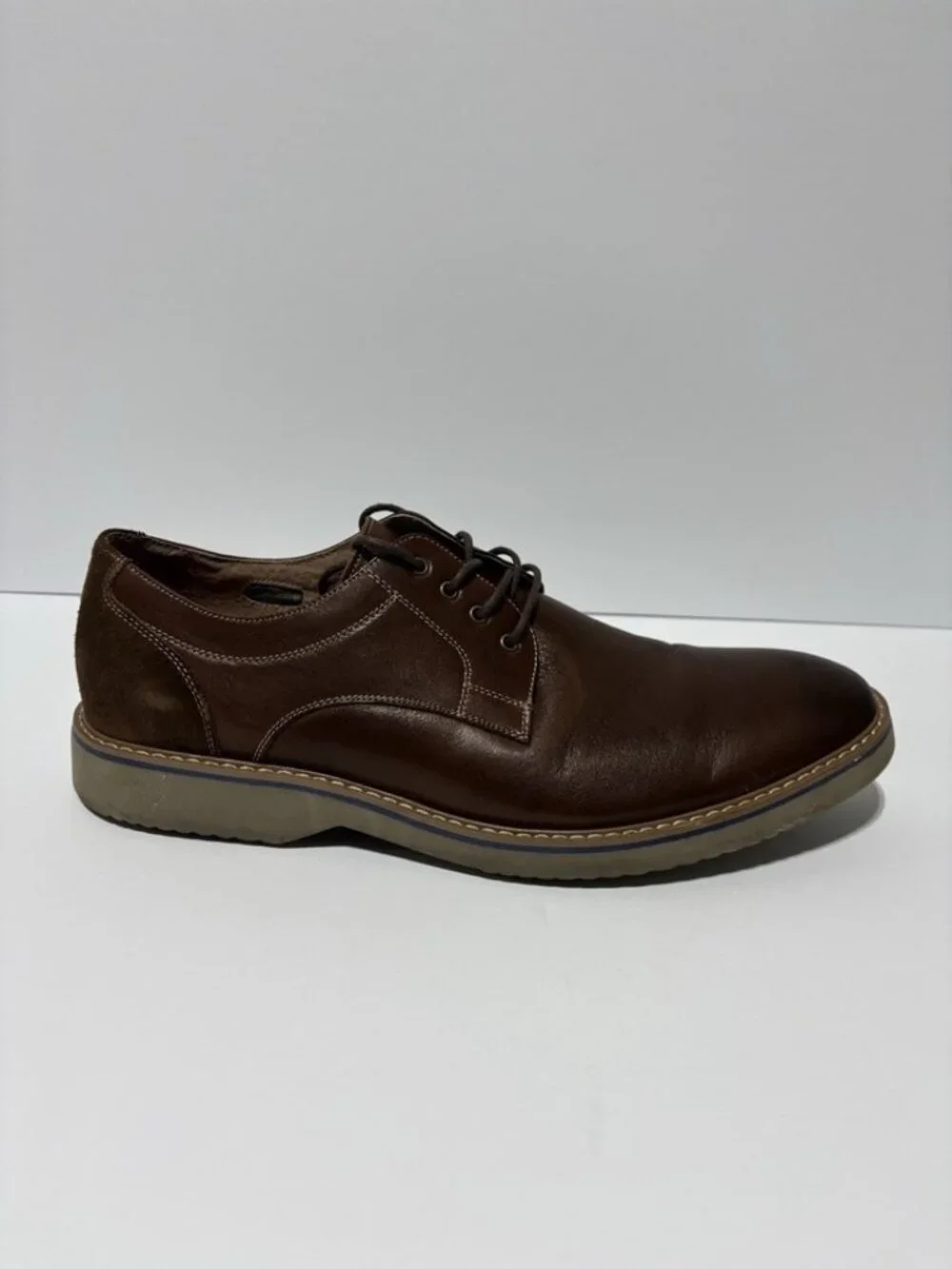 Men's Brown Leather Lace-Up Casual Dress Shoe
