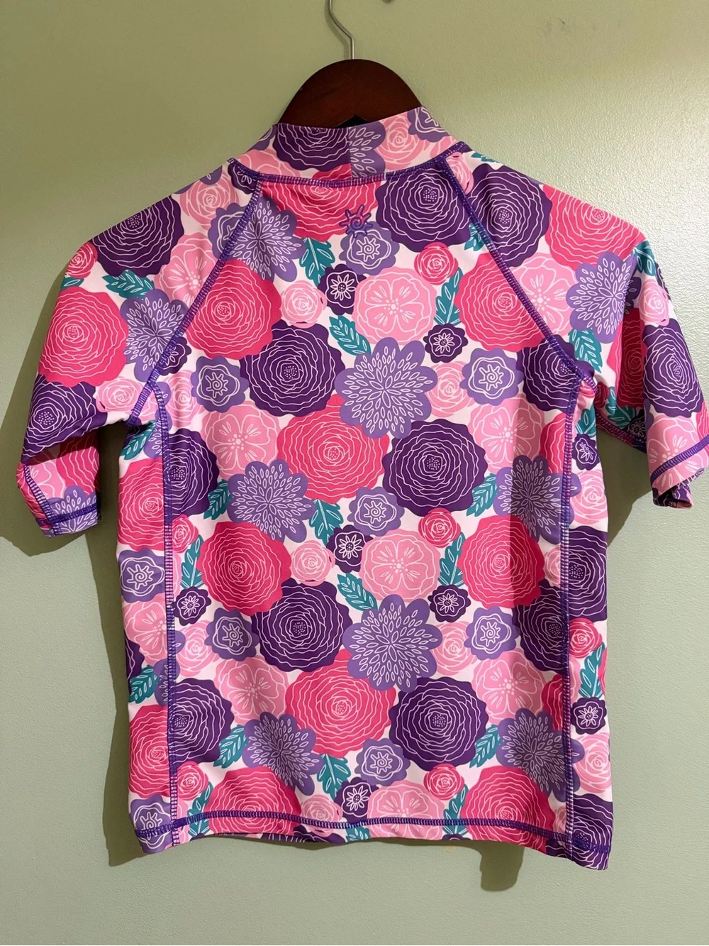 UV Skinz Floral Rash Guard Swim Shirt Girls 14