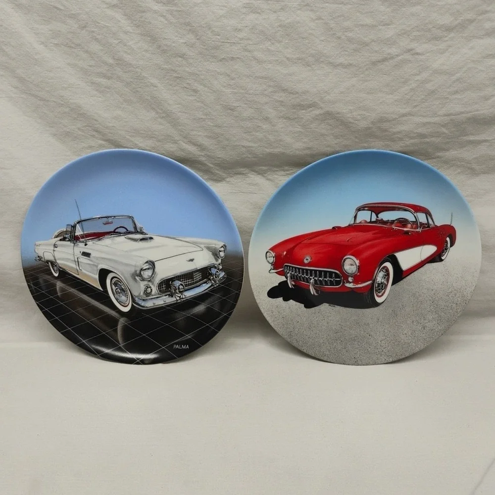 Delphi Palma Dream Machines 1 2 Limited Edition T Bird Corvette Collector Plates