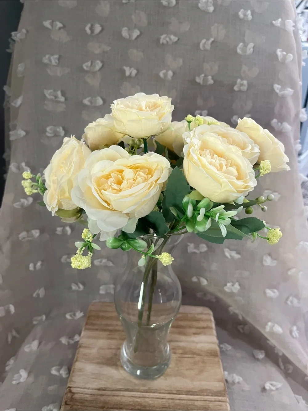 Neutral color cream/tan artificial flowers bouquet