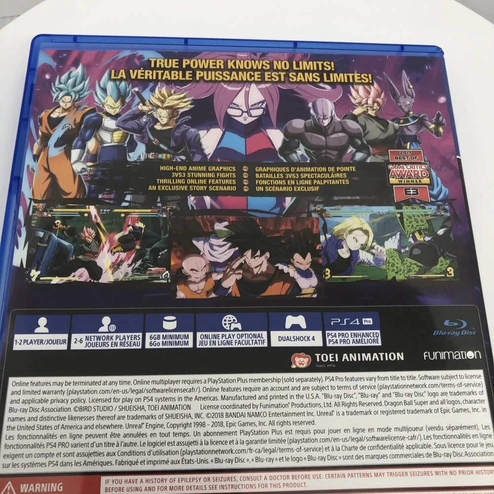 Dragon Ball FighterZ - Sony PlayStation 4, Original Jewel Case & Cover Art Mint‎