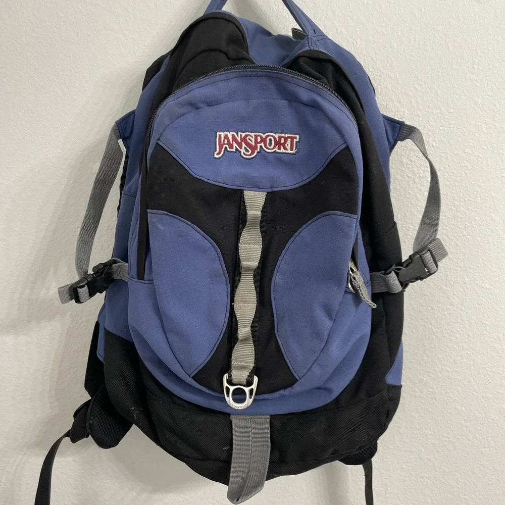 JanSport Airlift 1.0 Backpack Rare Discontinued Hiking Pack Blue Black LightTech