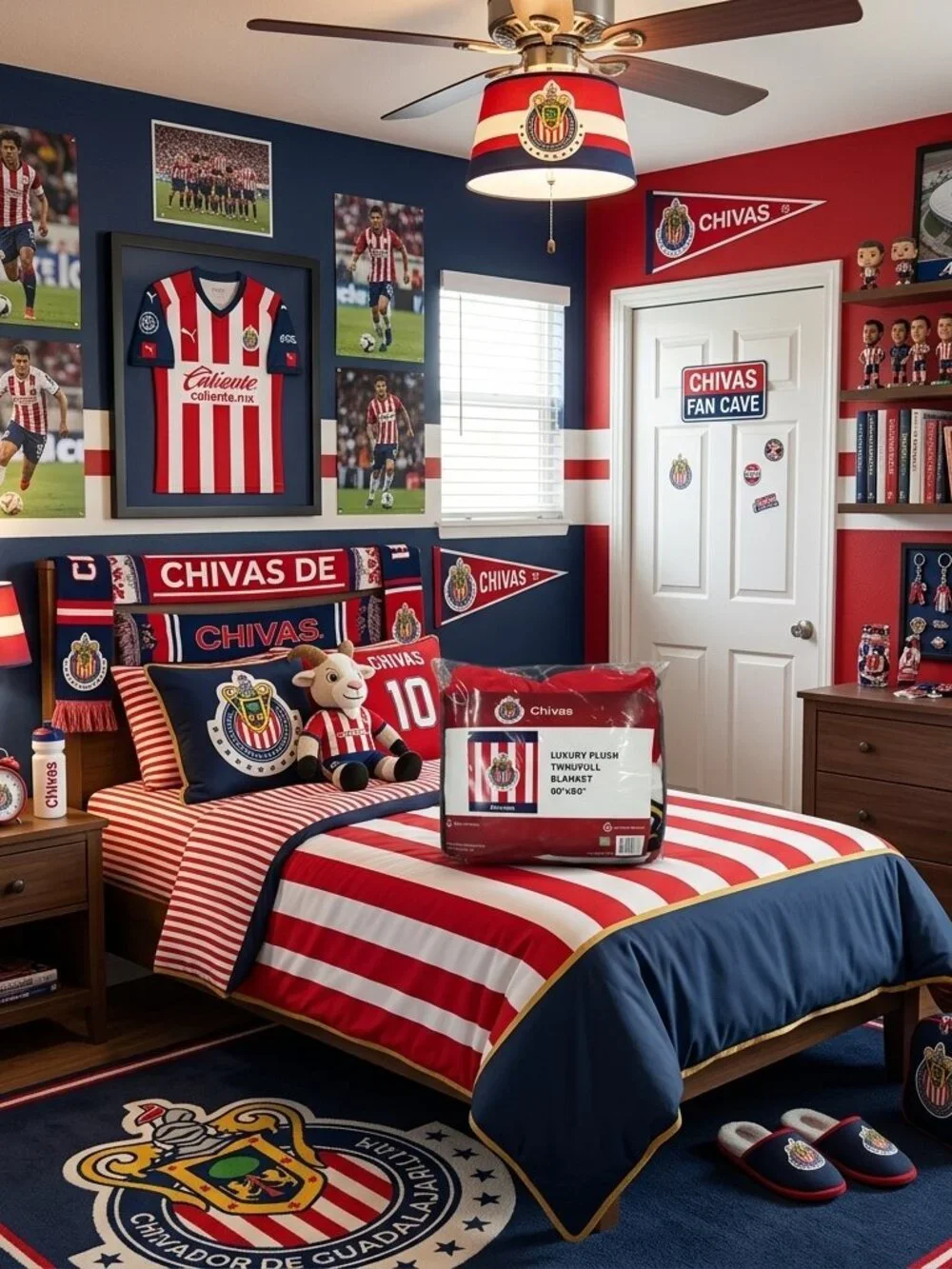 Official Mexico fútbol(Soccer) CHIVAS Luxury Plush Blanket (Last One)