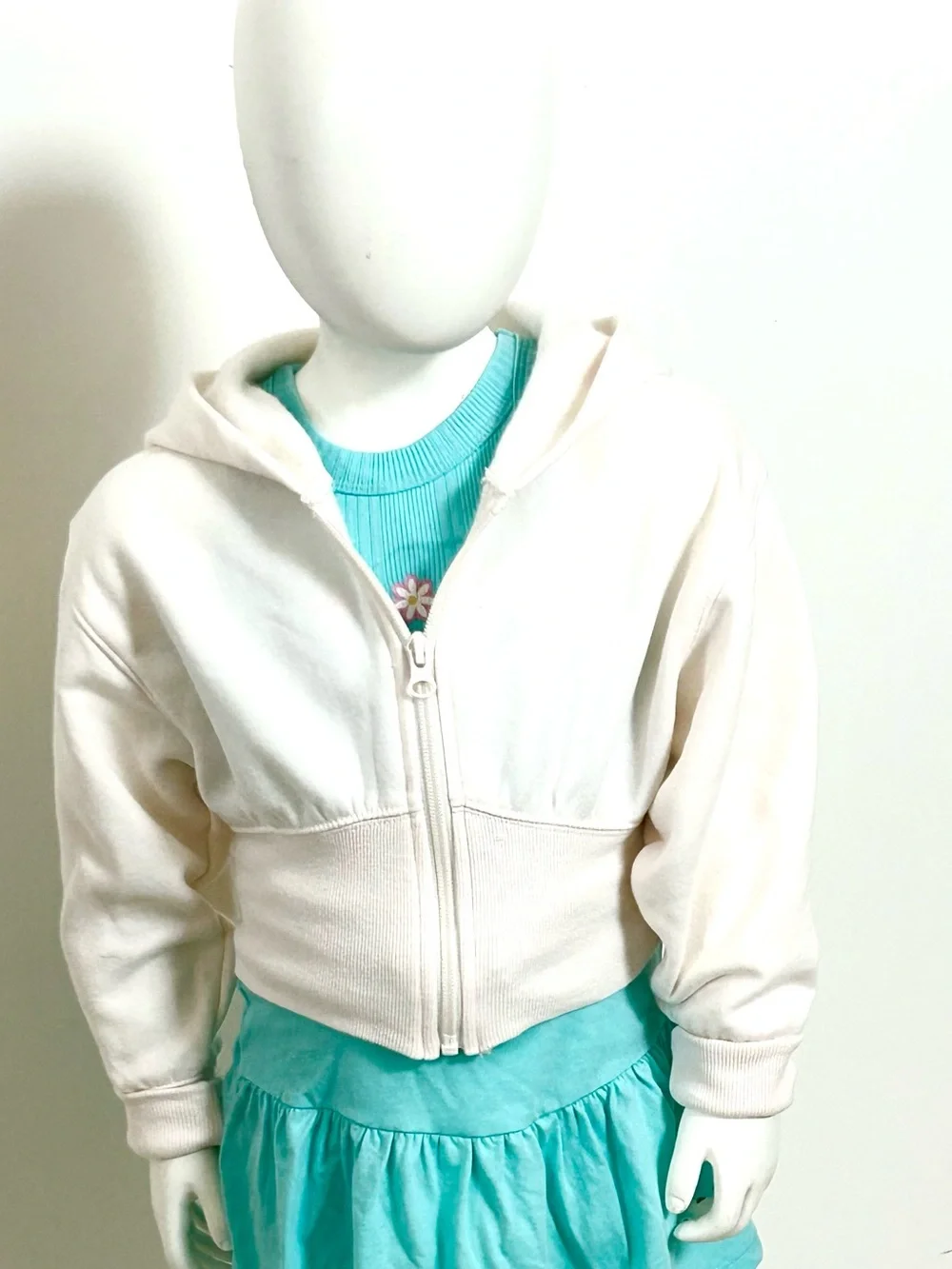 Girls Classic Cream Zip Hoodie - XS/4