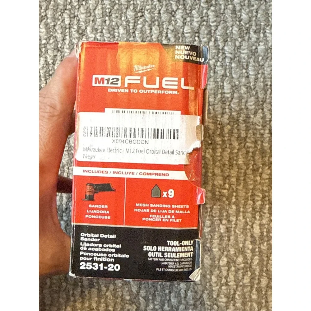 Milwaukee 2531-20 M12 FUEL Orbital Detail Sander New