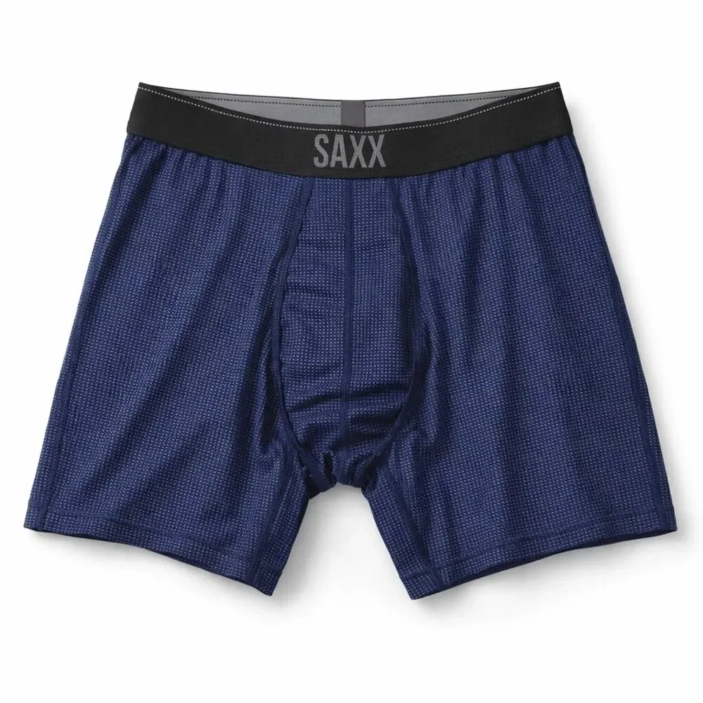 SAXX Quest Boxer Briefs Mens Small Slim Fit Blue Quick Dry Mesh BallPark Pouch‎