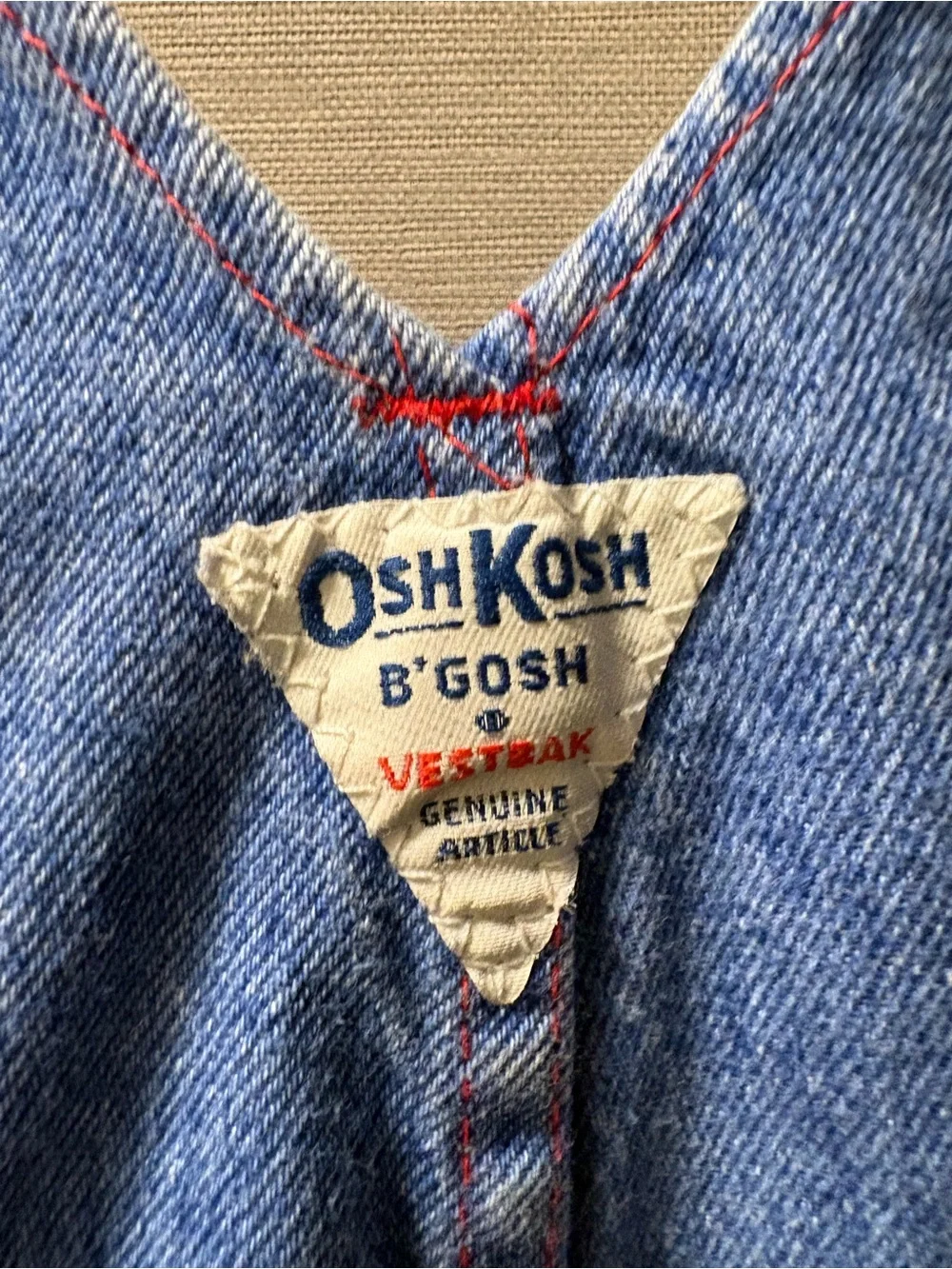 OshKosh B'gosh Vestbak Light Blue Denim Train Trim Overalls Size 3-6 Months