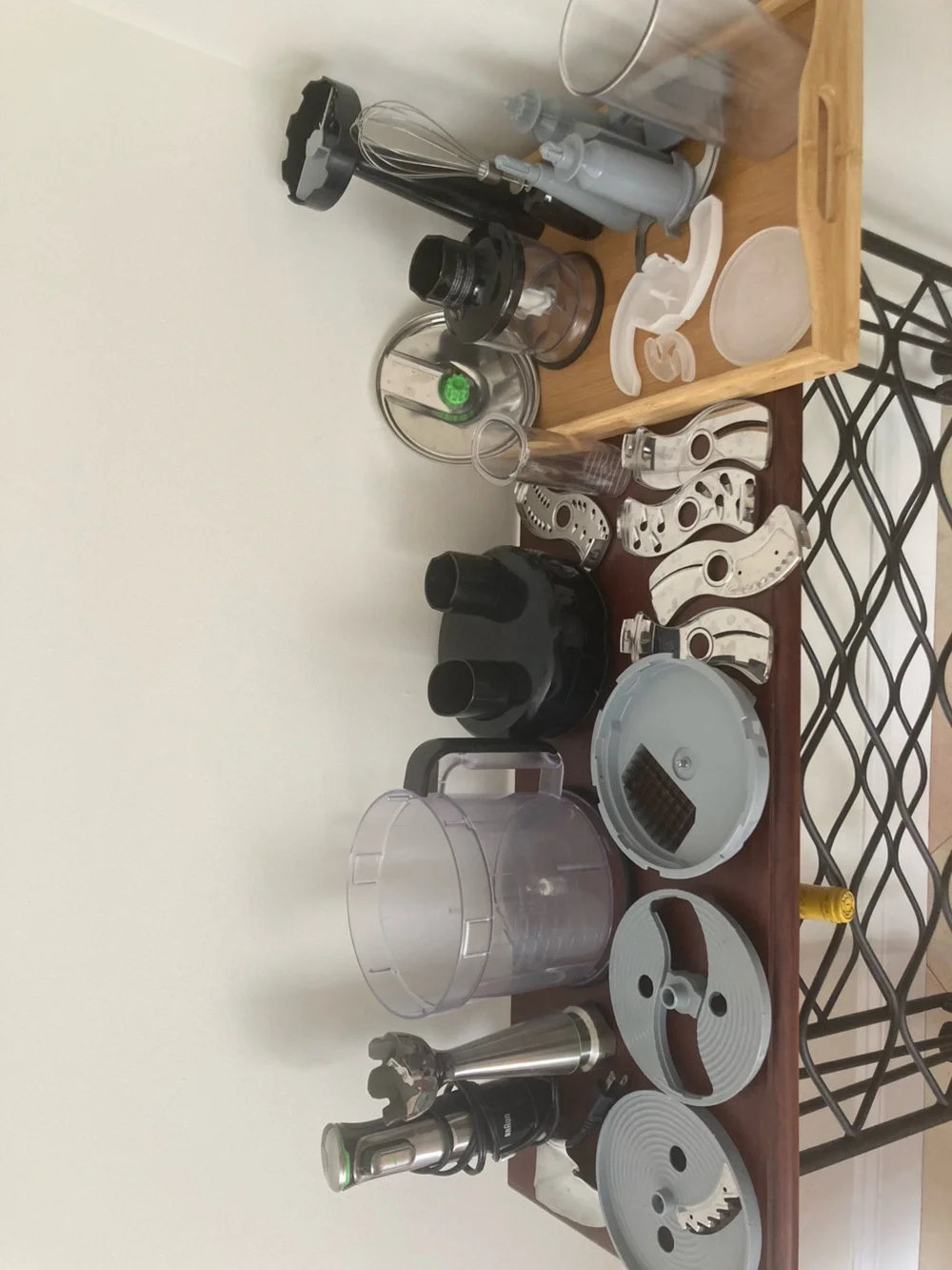 Food Processor Accessory Set with Clear and Gray Components