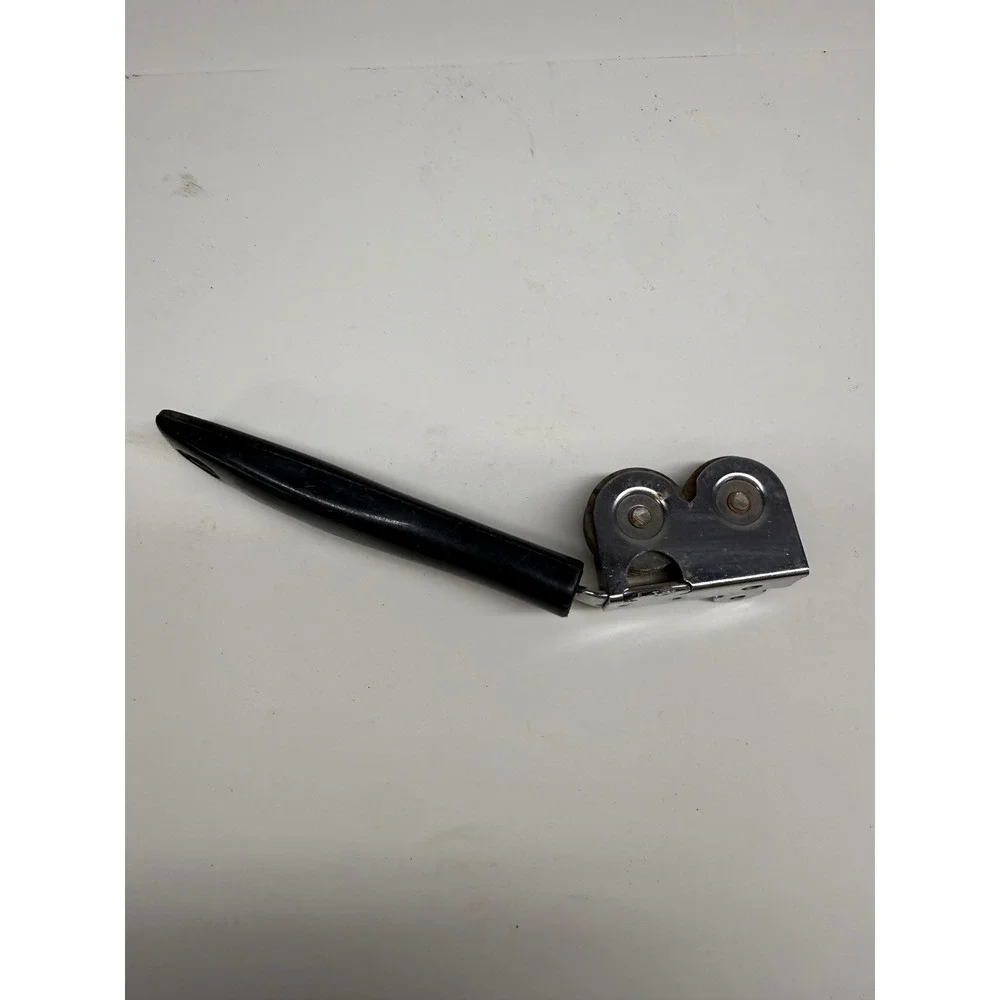 Vintage EKCO Knife Sharpener Chromium Plated USA Black Handle Handheld Tool