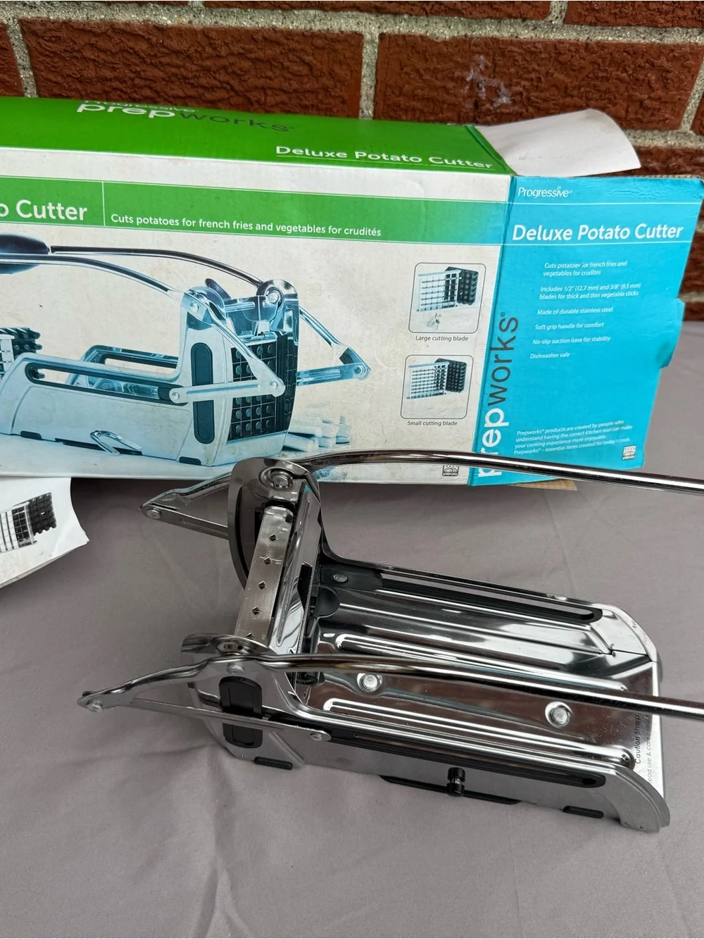 Progressive Prepworks Deluxe Potato Cutter French Fry Cutter Stainless Steel