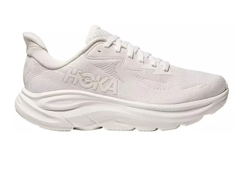HOKA youth all white athletic lace up youth running shoes 3.5