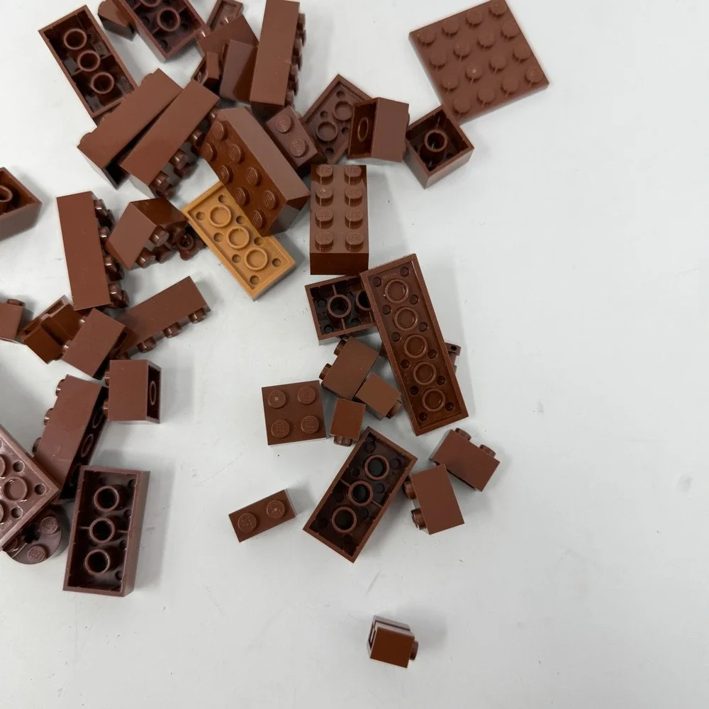 LEGO Mixed Bricks and Plates Bulk Lot Brown 2.7oz Building Pieces Replacement